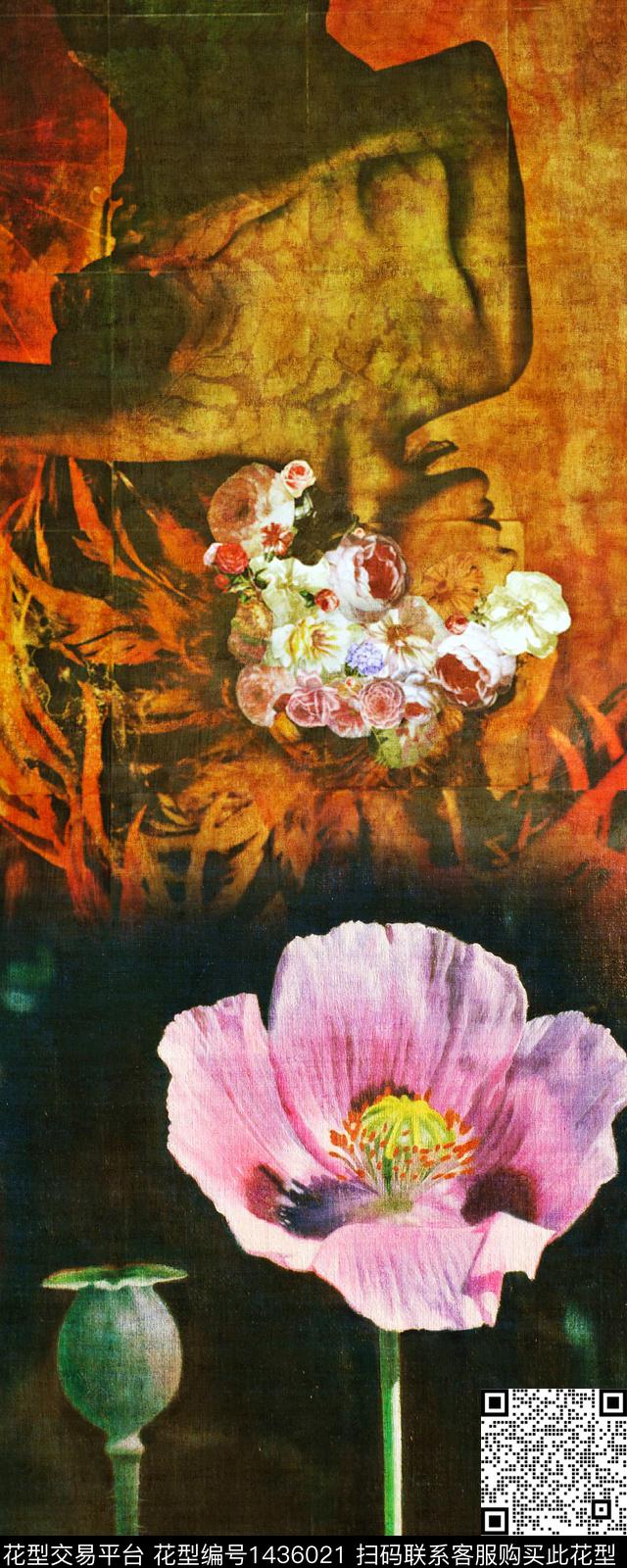 女装定位花民族风年轻女性数码印花华亿平台下载（图片编号: 1436021） - 瓦栏（Walan）