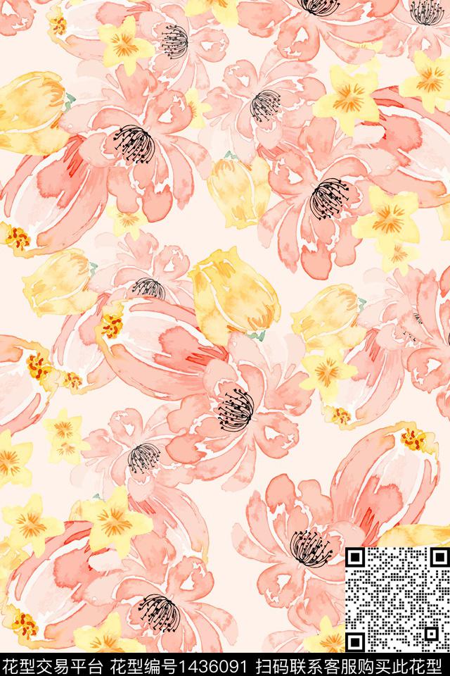 花卉大牌风小碎花数码印花华亿平台下载（图片编号: 1436091） - 瓦栏（Walan）