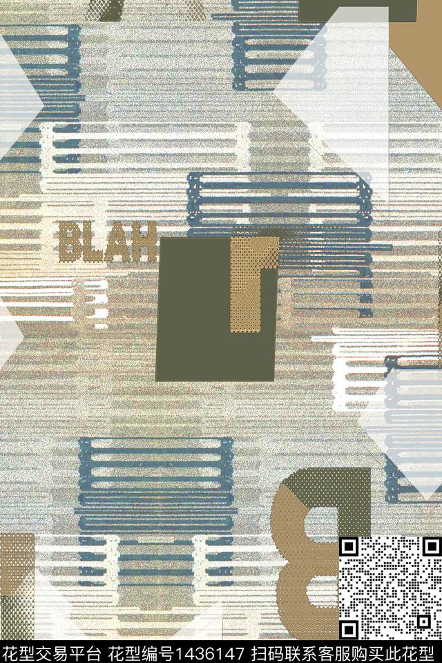 字母几何扎染华亿平台数码印花华亿平台下载（图片编号: 1436147） - 瓦栏（Walan）