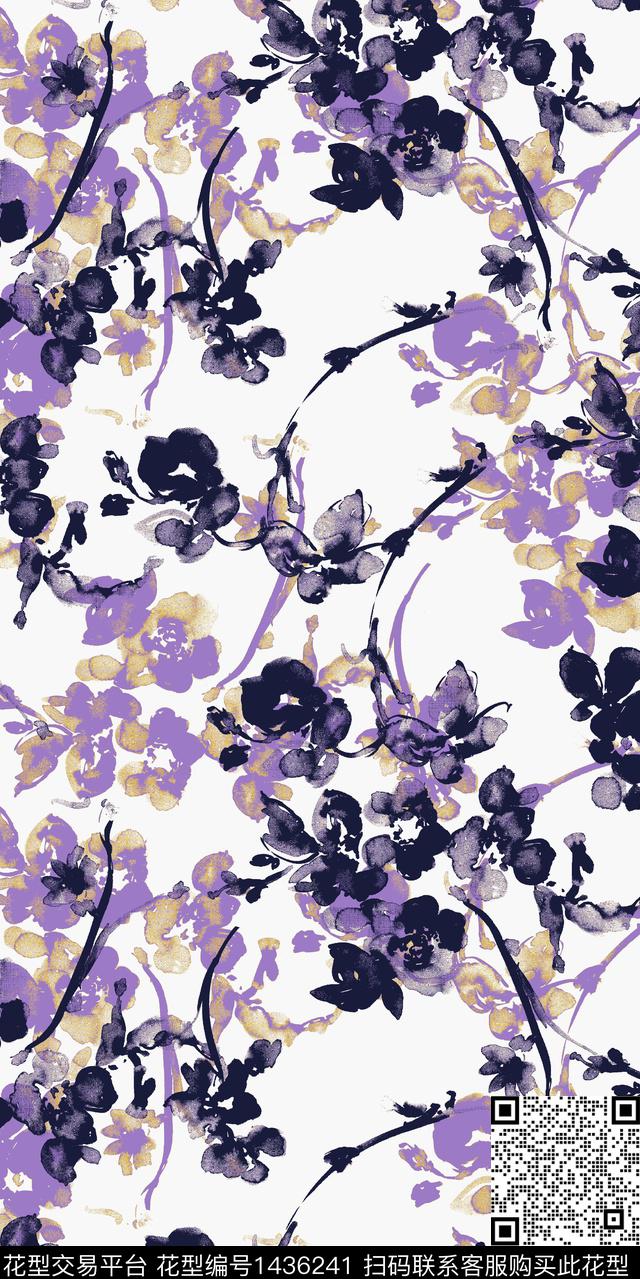 花卉小碎花手绘花卉传统印花华亿平台下载（图片编号: 1436241） - 瓦栏（Walan）