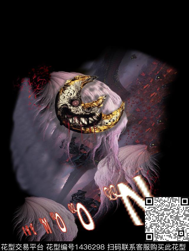 羽毛涂鸦万圣节传统印花华亿平台下载（图片编号: 1436298） - 瓦栏（Walan）