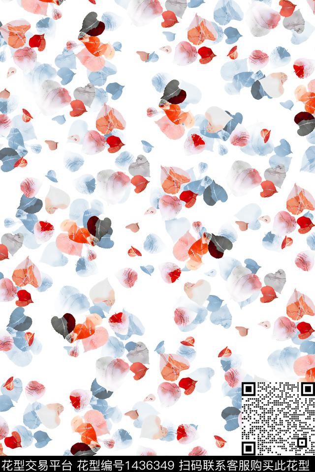 绿植树叶水彩大牌风数码印花华亿平台下载（图片编号: 1436349） - 瓦栏（Walan）