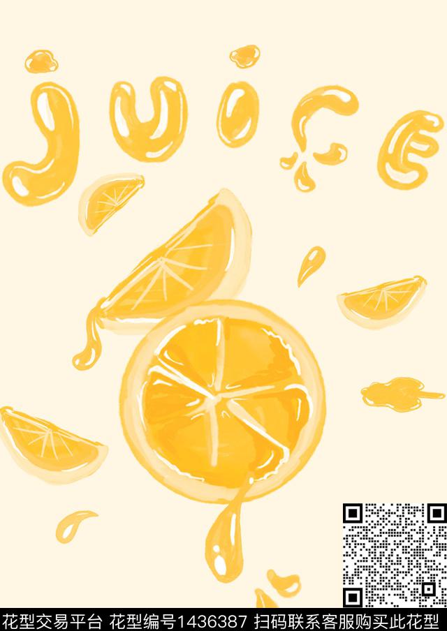 字母水果少女数码印花华亿平台下载（图片编号: 1436387） - 瓦栏（Walan）