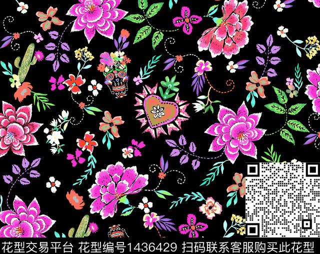 花卉大牌风小碎花数码印花华亿平台下载（图片编号: 1436429） - 瓦栏（Walan）