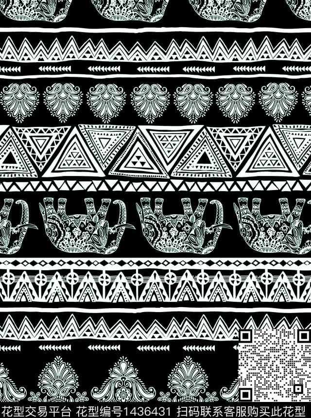 条纹年轻女性三角形数码印花华亿平台下载（图片编号: 1436431） - 瓦栏（Walan）