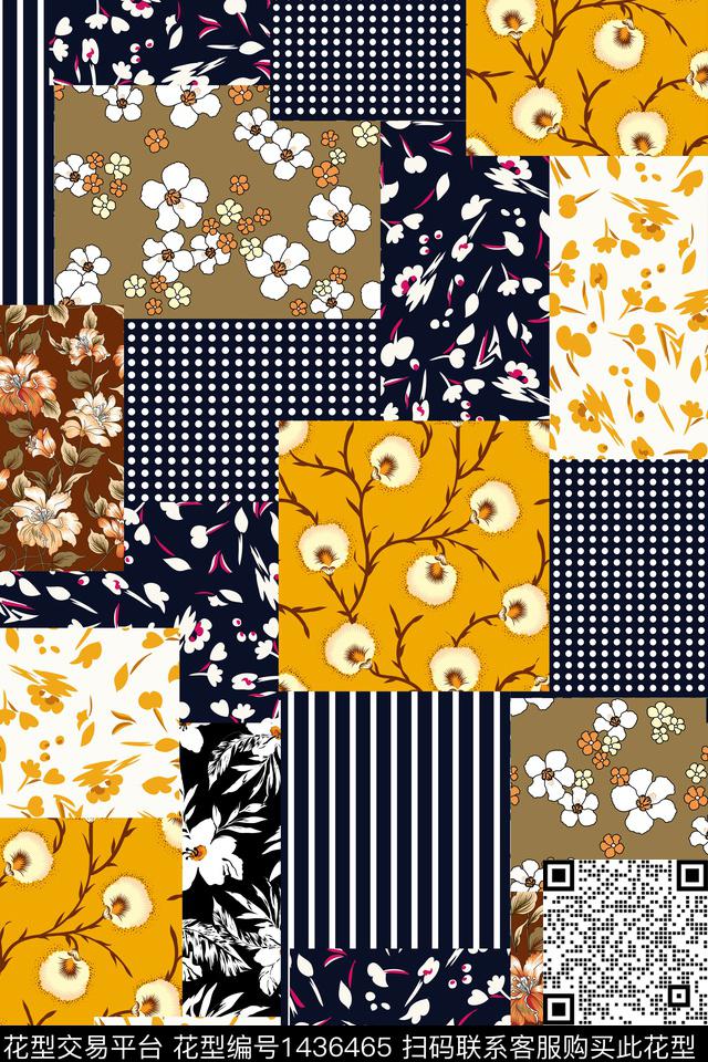 几何大牌风抽象数码印花华亿平台下载（图片编号: 1436465） - 瓦栏（Walan）