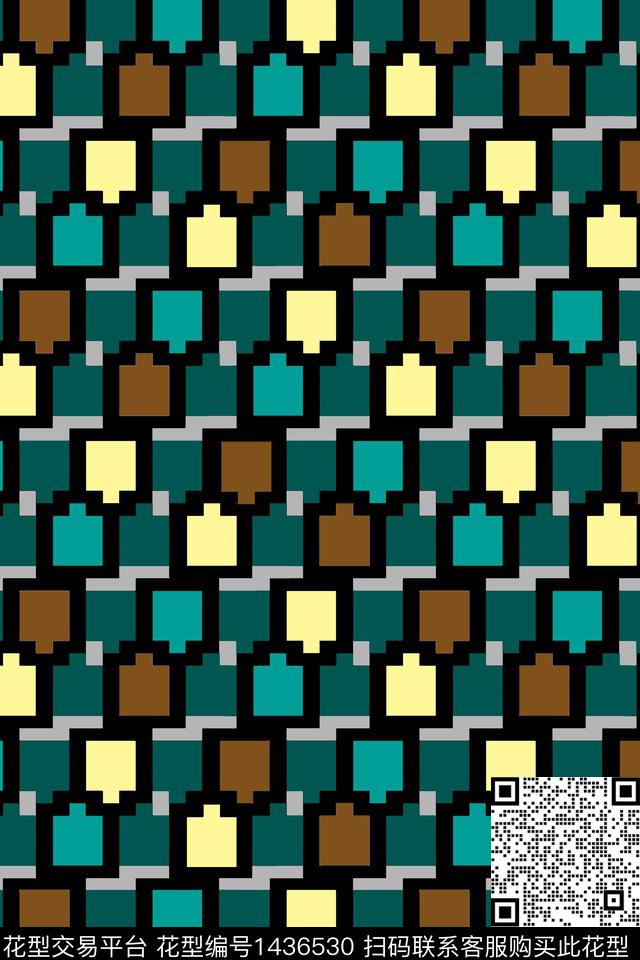 大牌风男装绿色数码印花华亿平台下载（图片编号: 1436530） - 瓦栏（Walan）