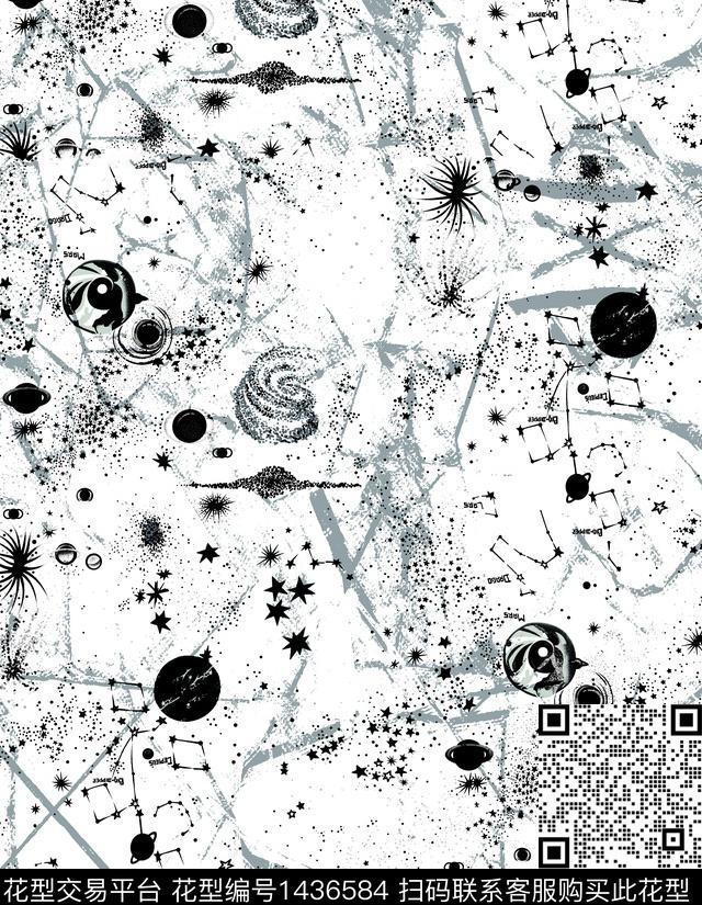 字母几何扎染华亿平台数码印花华亿平台下载（图片编号: 1436584） - 瓦栏（Walan）