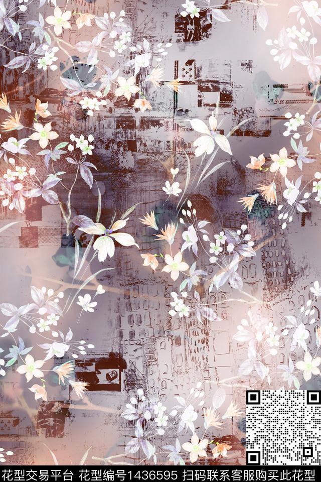 定位花几何扎染华亿平台数码印花华亿平台下载（图片编号: 1436595） - 瓦栏（Walan）