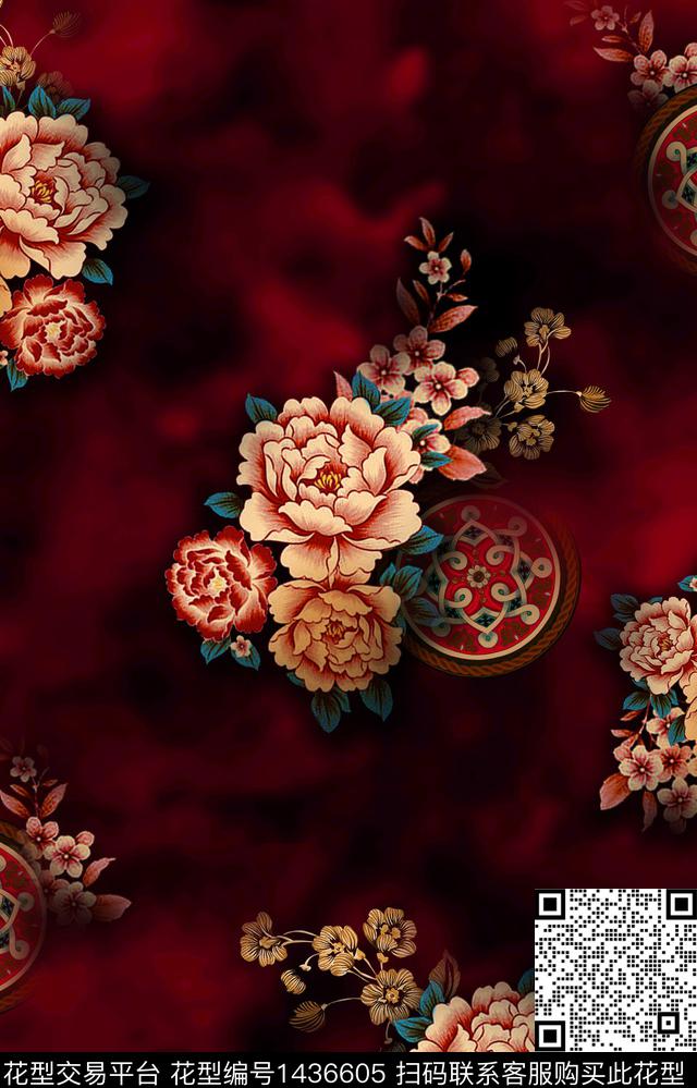 几何香云纱大牌风数码印花华亿平台下载（图片编号: 1436605） - 瓦栏（Walan）