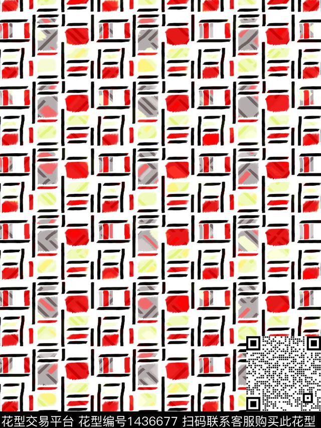 时尚格子大牌风数码印花华亿平台下载（图片编号: 1436677） - 瓦栏（Walan）