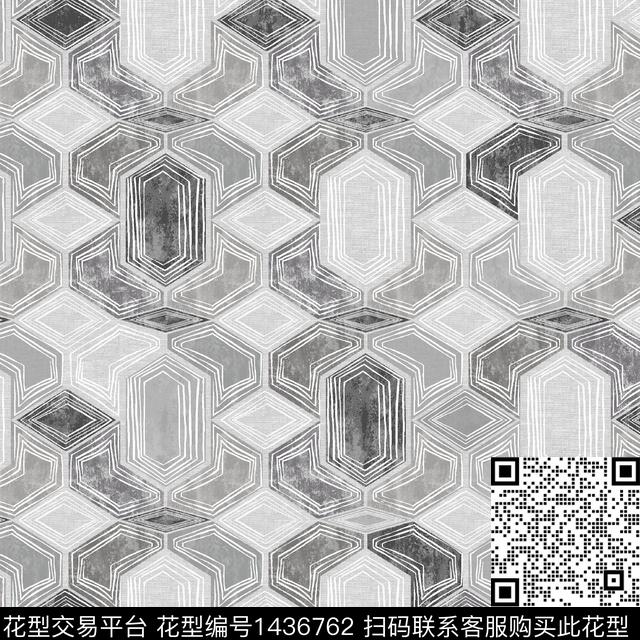 几何大牌风条纹数码印花华亿平台下载（图片编号: 1436762） - 瓦栏（Walan）