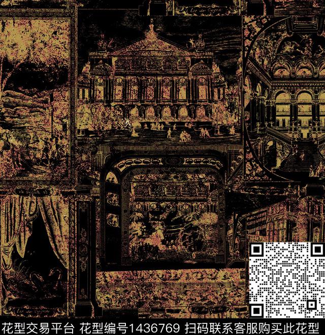 衬衫复古男装数码印花华亿平台下载（图片编号: 1436769） - 瓦栏（Walan）