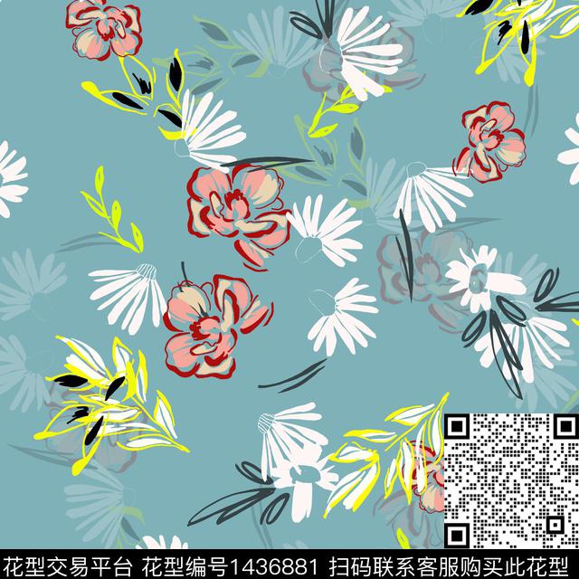 几何大牌风小清新数码印花华亿平台下载（图片编号: 1436881） - 瓦栏（Walan）