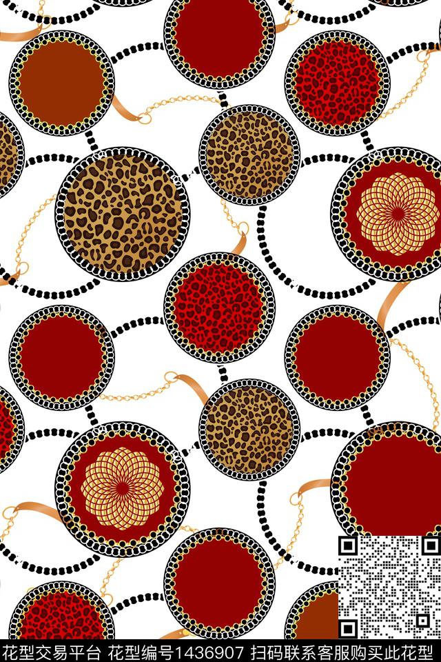 皮带几何豹纹数码印花华亿平台下载（图片编号: 1436907） - 瓦栏（Walan）