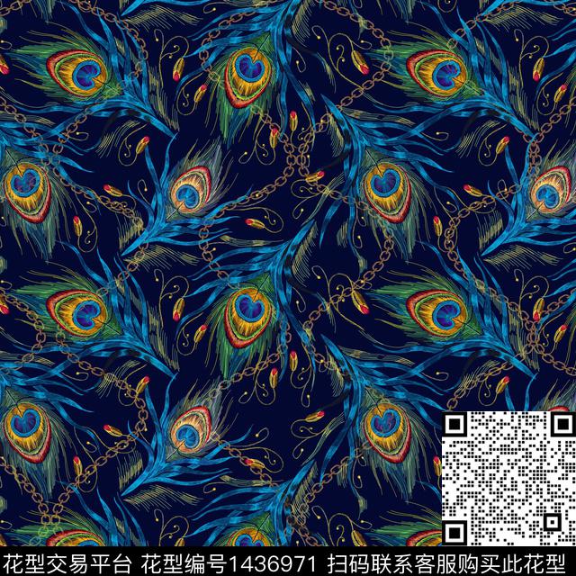 链条民族风孔雀传统印花华亿平台下载（图片编号: 1436971） - 瓦栏（Walan）