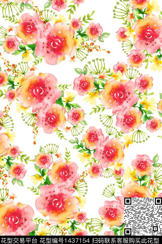 花卉大牌风小碎花数码印花华亿平台下载（图片编号: 1437154） - 瓦栏（Walan）