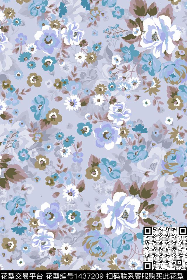 时尚民族风花卉数码印花华亿平台下载（图片编号: 1437209） - 瓦栏（Walan）