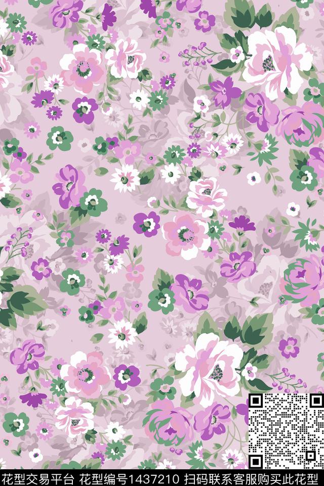 时尚民族风花卉数码印花华亿平台下载（图片编号: 1437210） - 瓦栏（Walan）