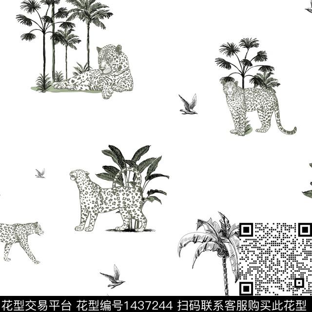 绿植树叶颜色动物头传统印花华亿平台下载（图片编号: 1437244） - 瓦栏（Walan）