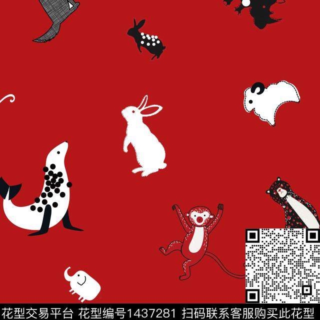 时尚几何动物传统印花华亿平台下载（图片编号: 1437281） - 瓦栏（Walan）