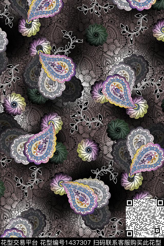 纸印花民族风包金华亿平台数码印花华亿平台下载（图片编号: 1437307） - 瓦栏（Walan）