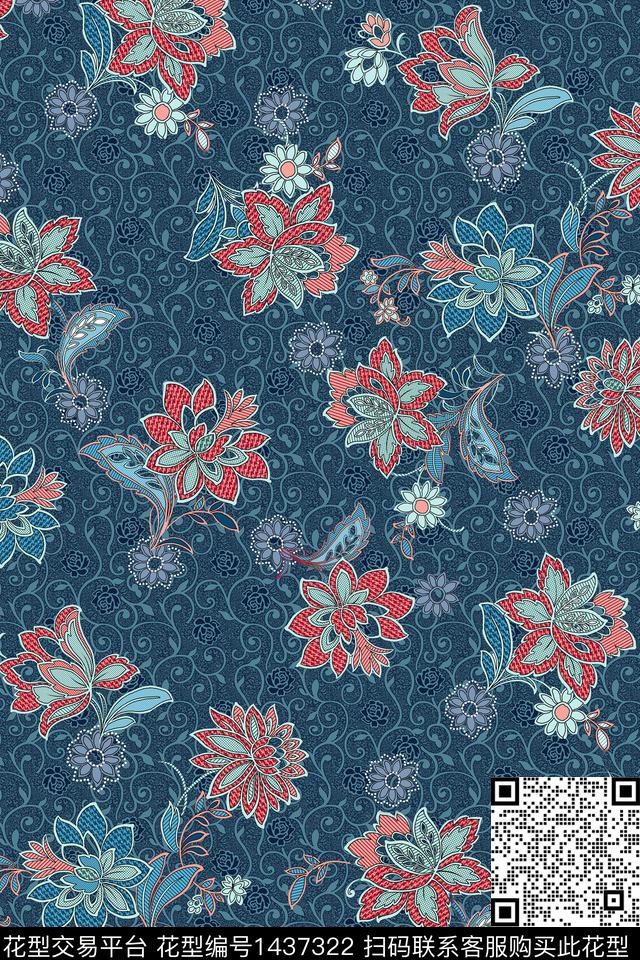 纸印花民族风包金华亿平台数码印花华亿平台下载（图片编号: 1437322） - 瓦栏（Walan）