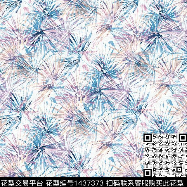 肌理水彩抽象花卉数码印花华亿平台下载（图片编号: 1437373） - 瓦栏（Walan）