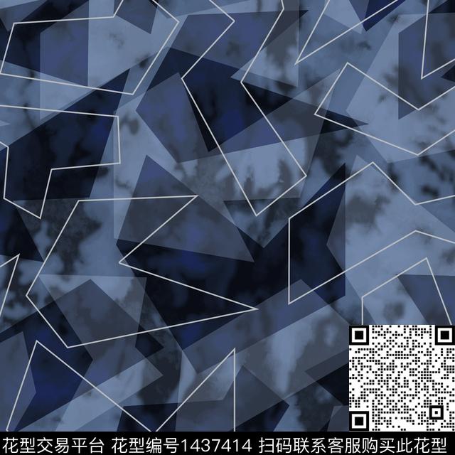几何男装抽象传统印花华亿平台下载（图片编号: 1437414） - 瓦栏（Walan）