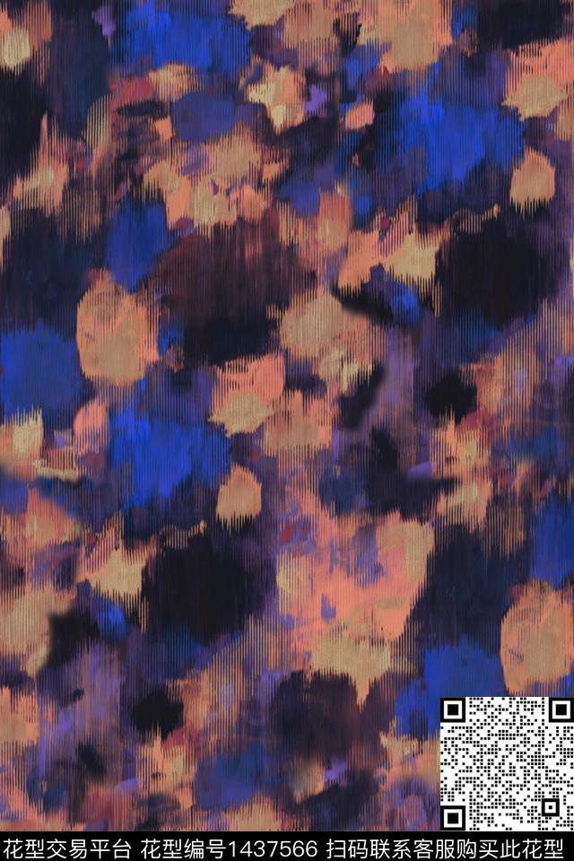 肌理笔触大牌风数码印花华亿平台下载（图片编号: 1437566） - 瓦栏（Walan）