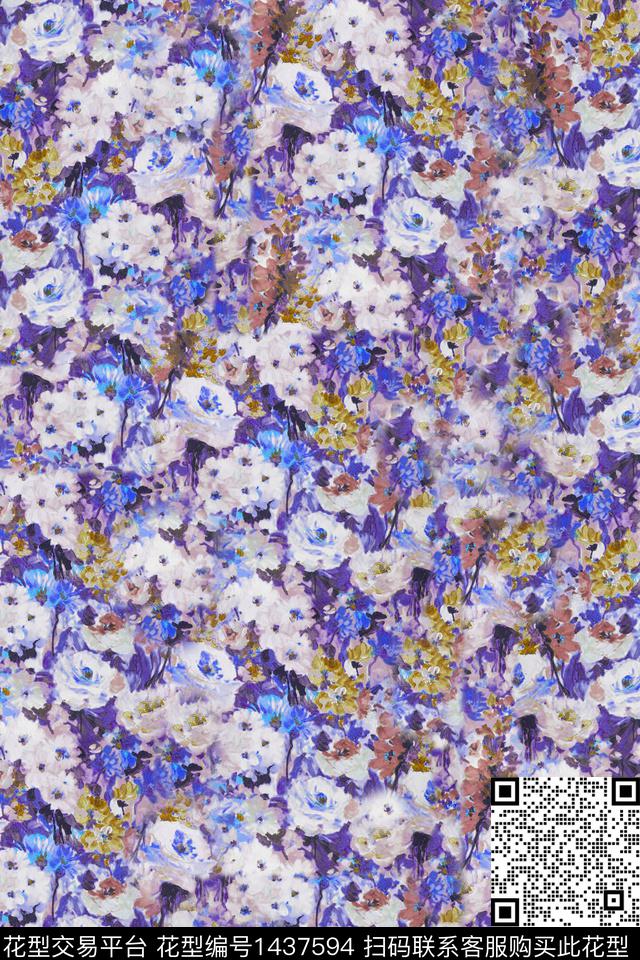 肌理油画华亿平台复古数码印花华亿平台下载（图片编号: 1437594） - 瓦栏（Walan）