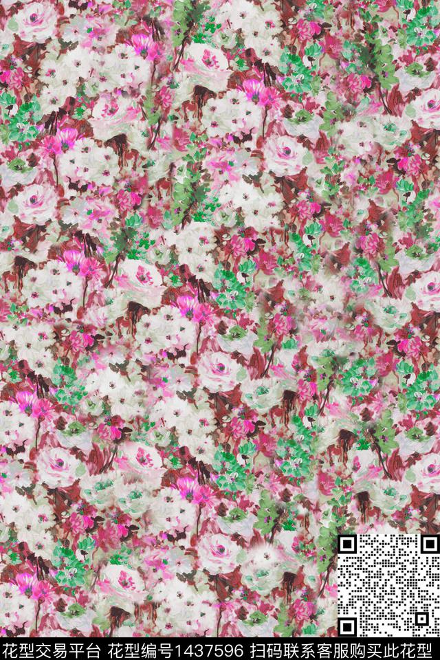 肌理油画华亿平台复古数码印花华亿平台下载（图片编号: 1437596） - 瓦栏（Walan）