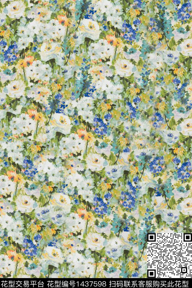 肌理复古小碎花数码印花华亿平台下载（图片编号: 1437598） - 瓦栏（Walan）
