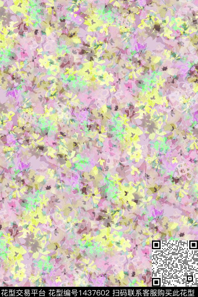 肌理复古抽象数码印花华亿平台下载（图片编号: 1437602） - 瓦栏（Walan）