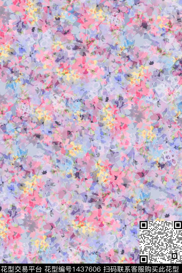 肌理复古抽象数码印花华亿平台下载（图片编号: 1437606） - 瓦栏（Walan）