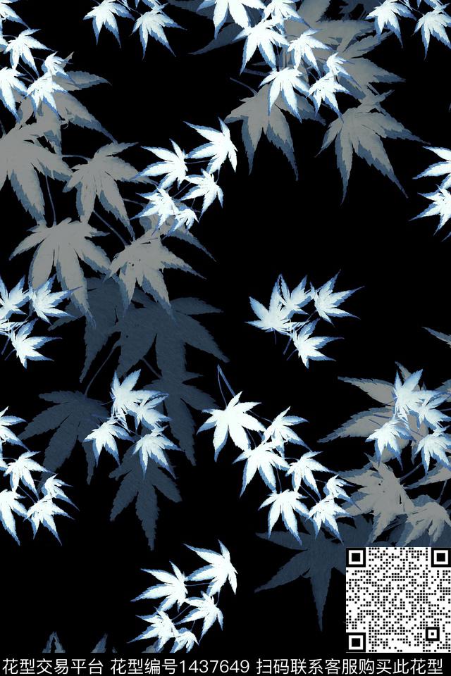 绿植树叶民族风大牌风数码印花华亿平台下载（图片编号: 1437649） - 瓦栏（Walan）