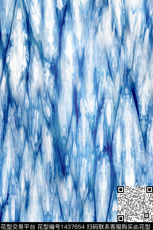 肌理扎染华亿平台抽象花卉数码印花华亿平台下载（图片编号: 1437654） - 瓦栏（Walan）