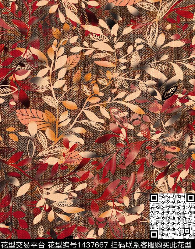 时尚花卉香云纱数码印花华亿平台下载（图片编号: 1437667） - 瓦栏（Walan）