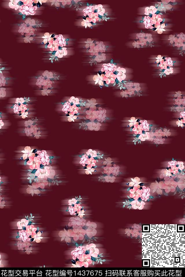 花卉真丝小碎花数码印花华亿平台下载（图片编号: 1437675） - 瓦栏（Walan）