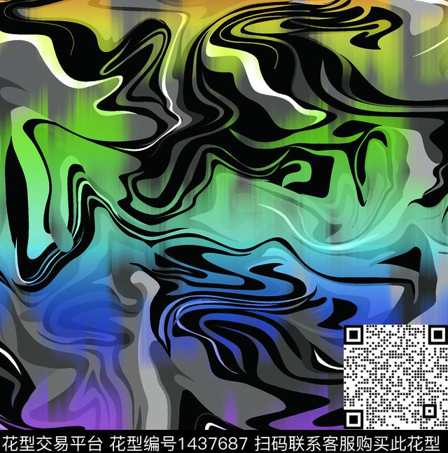 数码华亿平台彩底花卉泼墨数码印花华亿平台下载（图片编号: 1437687） - 瓦栏（Walan）