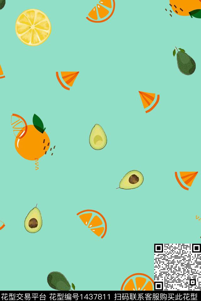 男装小清新卡通数码印花华亿平台下载（图片编号: 1437811） - 瓦栏（Walan）