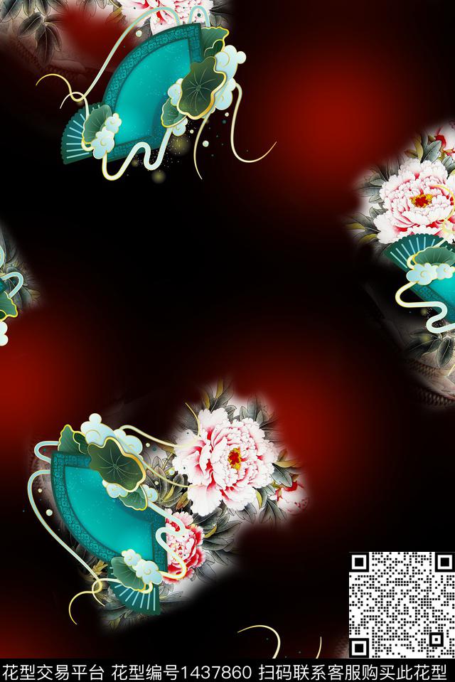 复古民族风香云纱数码印花华亿平台下载（图片编号: 1437860） - 瓦栏（Walan）