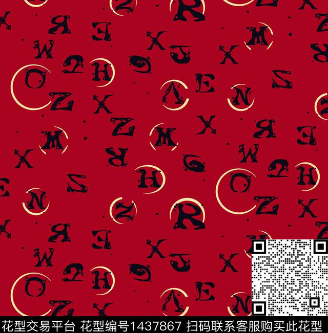 字母几何女装传统印花华亿平台下载（图片编号: 1437867） - 瓦栏（Walan）