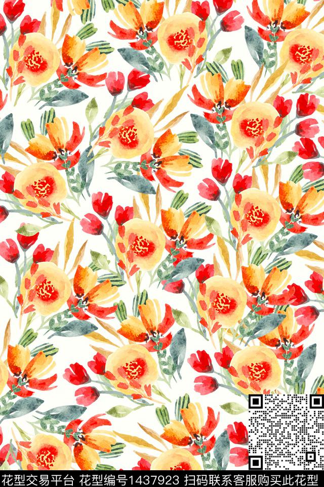 花卉大牌风小碎花数码印花华亿平台下载（图片编号: 1437923） - 瓦栏（Walan）
