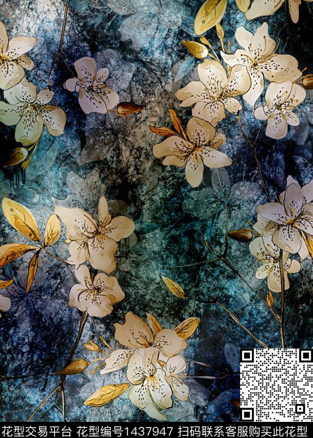 香云纱中老年中国风数码印花华亿平台下载（图片编号: 1437947） - 瓦栏（Walan）