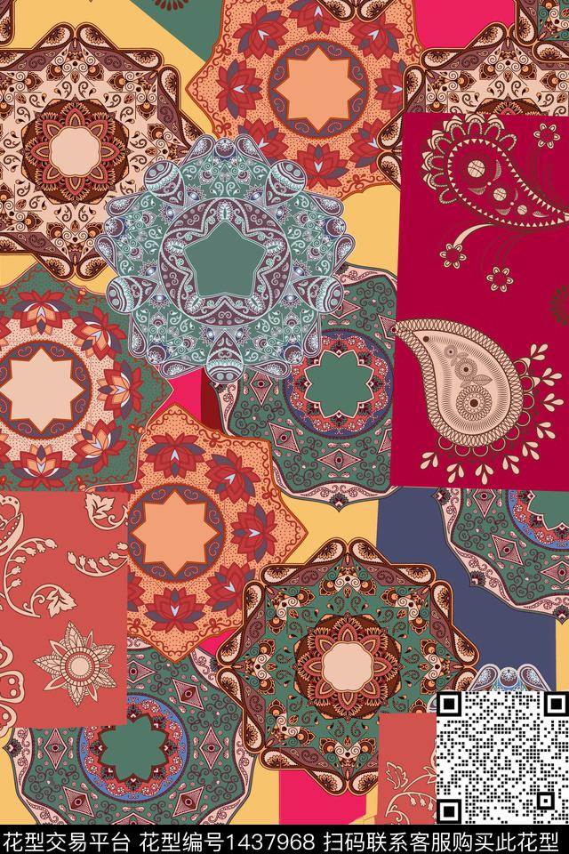 纸印花民族风包金华亿平台数码印花华亿平台下载（图片编号: 1437968） - 瓦栏（Walan）