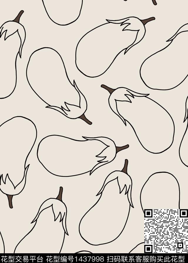 简约蔬菜民族风数码印花华亿平台下载（图片编号: 1437998） - 瓦栏（Walan）