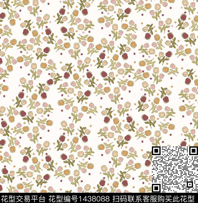 小清新小碎花日韩风数码印花华亿平台下载（图片编号: 1438088） - 瓦栏（Walan）