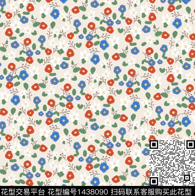 小清新小碎花日韩风数码印花华亿平台下载（图片编号: 1438090） - 瓦栏（Walan）