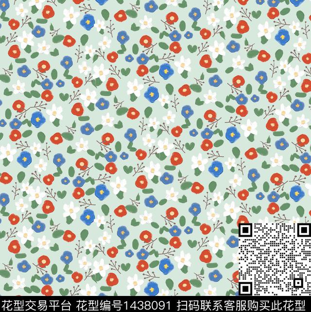 小清新小碎花日韩风数码印花华亿平台下载（图片编号: 1438091） - 瓦栏（Walan）